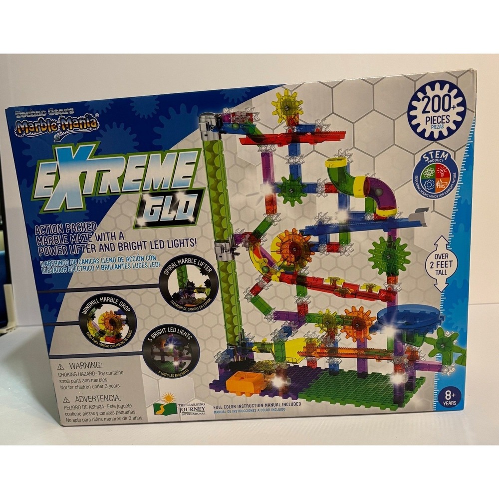 The Learning Journey Techno Gears Marble Mania Extreme Glo STEM Toy 200+ Pcs